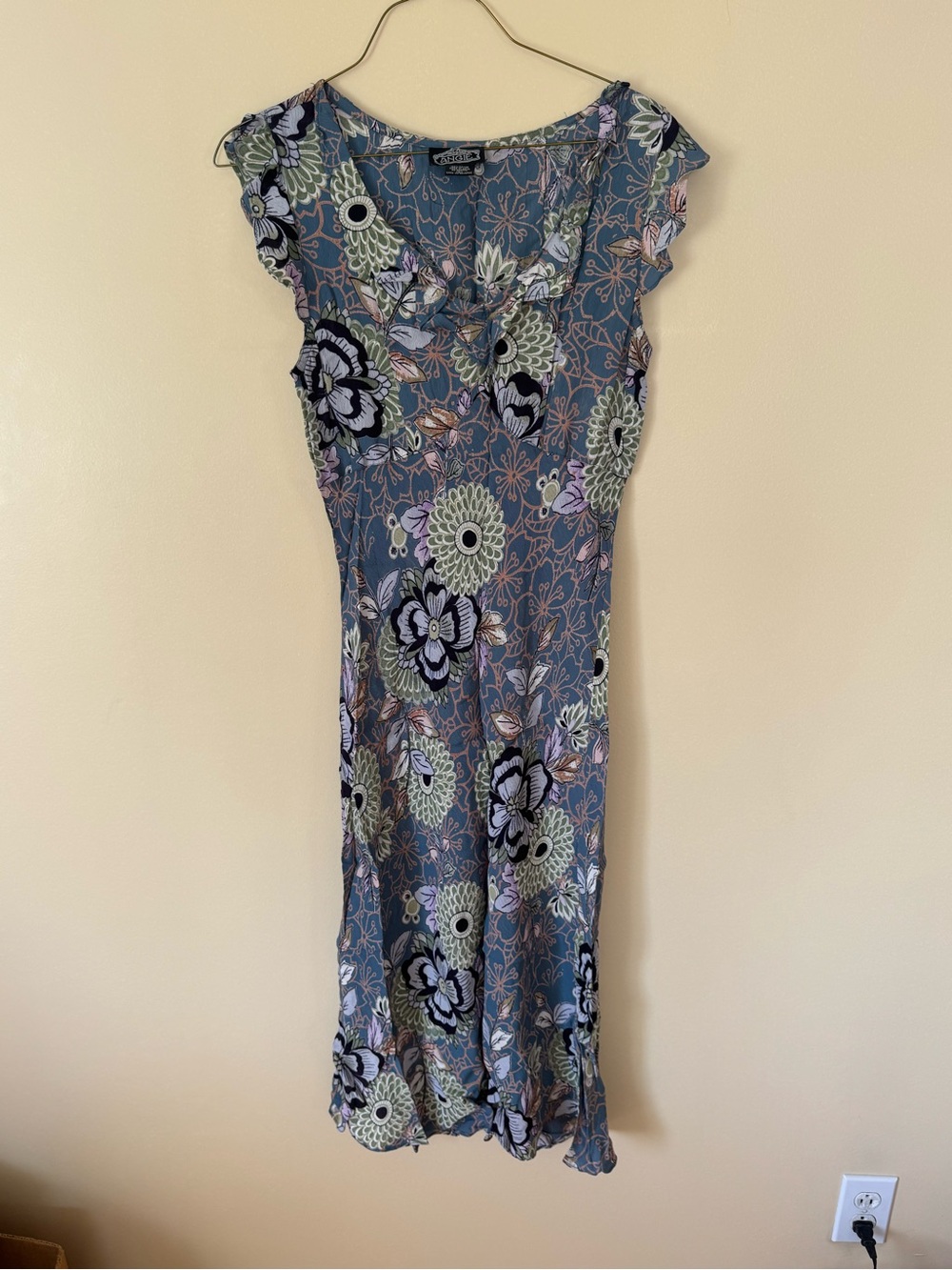 Juniors Blue Floral Midi Dress